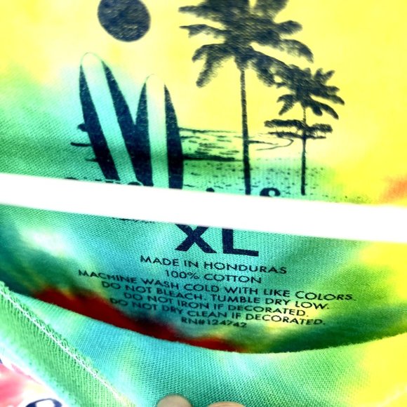 California Republic Huntington Beach Tie Dye XL Cotton Tee Rainbow Tshirt 1890 M - Picture 3 of 4